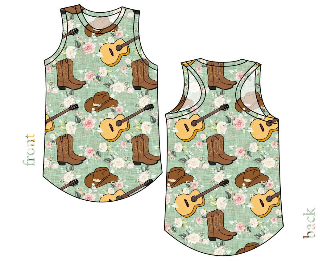 Floral Boots and Hats Ladies' Summer Tank