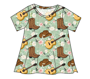 Floral Boots and Hats Ladies' Swing Tee