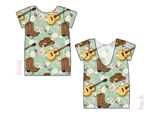 Load image into Gallery viewer, Floral Boots and Hats Low Back Ballerina Tee