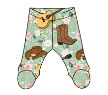 Load image into Gallery viewer, Floral Boots and Hats Newborn Footed Pants