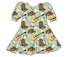 Load image into Gallery viewer, Floral Boots and Hats Prairie Dress