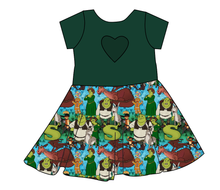 Load image into Gallery viewer, Get Outta My Swamp Molly Heart Back Twirly Dress