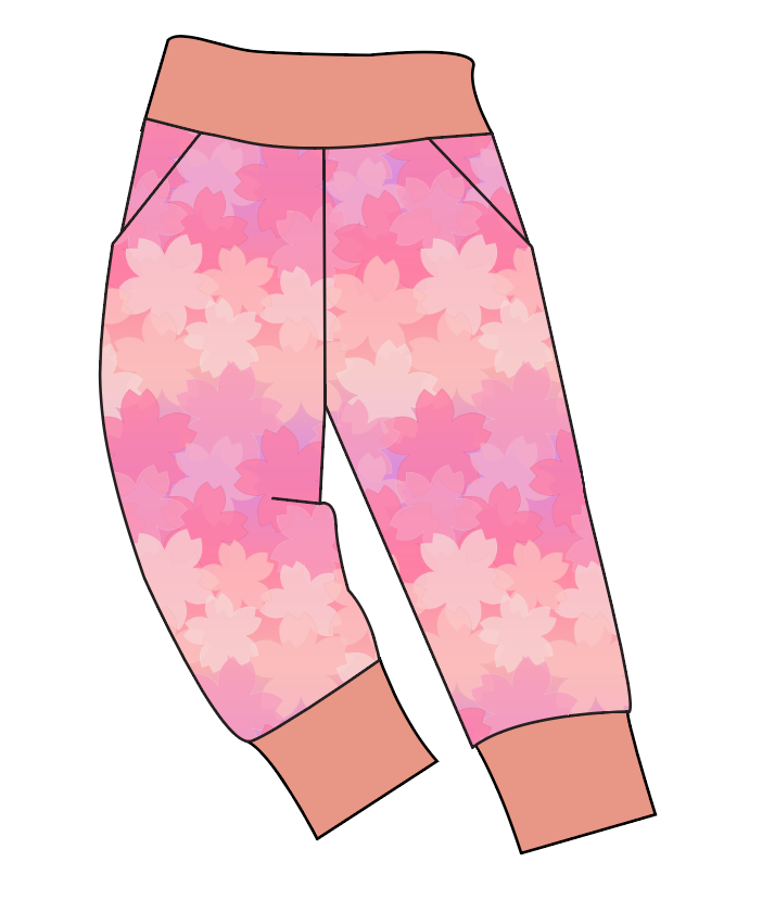 Cherry Blossom Ombre Basic Joggers And Jogger Shorts