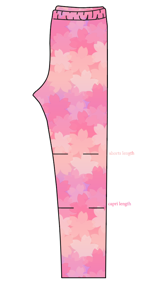 Cherry Blossom Ombre Basic Leggings