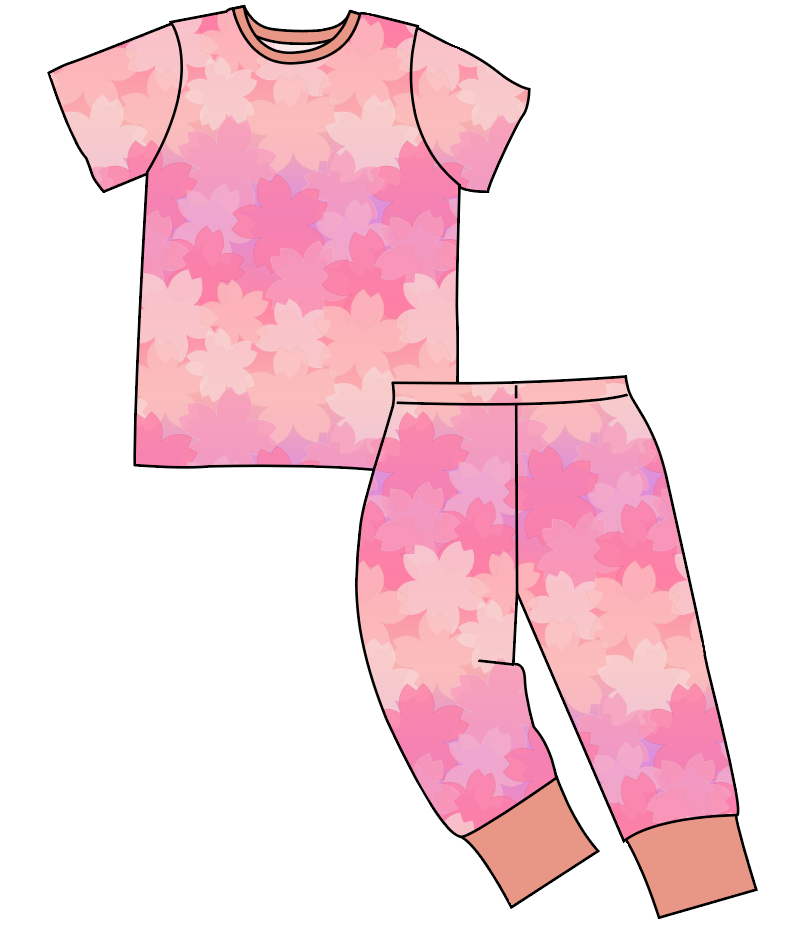 Cherry Blossom Ombre Basic Loungewear Set