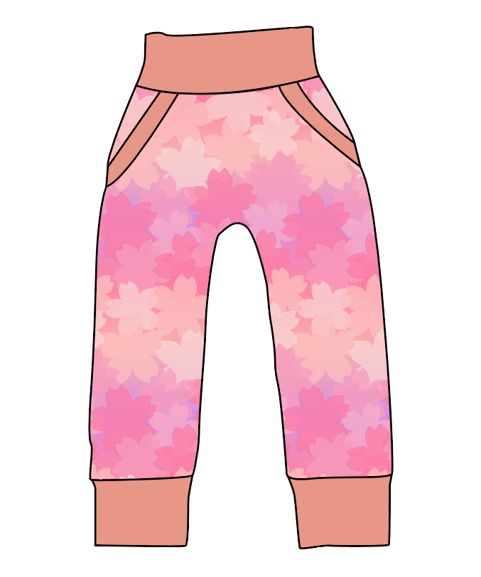 Cherry Blossom Ombre Beanpole Pants And Shorts