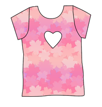 Load image into Gallery viewer, Cherry Blossom Ombre Cambria Heart Back Tee