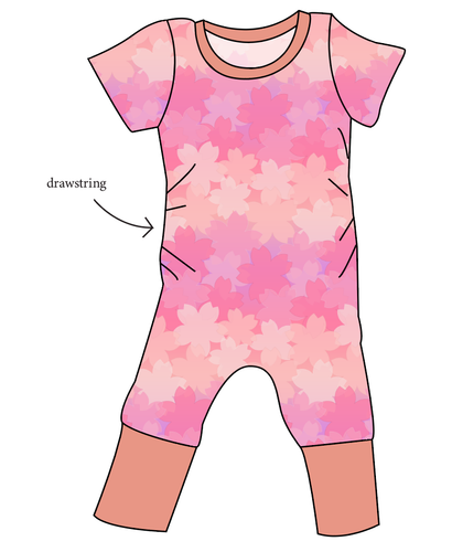 Cherry Blossom Ombre Grow With Me Pants And Shorts Romper