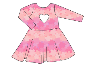 Cherry Blossom Ombre Molly Heart Back Twirly Dress