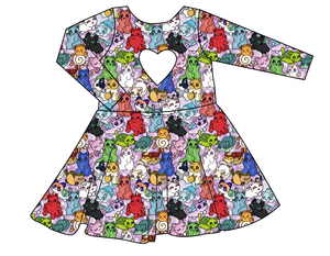 Meow Mates Molly Heart Back Twirly Dress