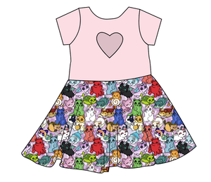 Meow Mates Molly Heart Back Twirly Dress