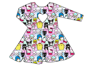 Kitty's Crew Molly Heart Back Twirly Dress