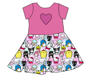 Kitty's Crew Molly Heart Back Twirly Dress