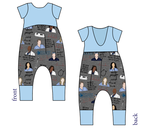 Grey's Anatomy Low Back Romper and Bubble Romper