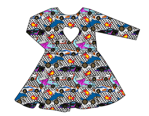 Racing Friends Molly Heart Back Twirly Dress