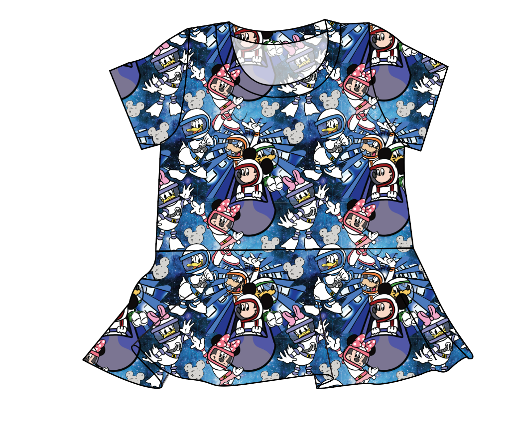 Space Mickey Ladies' Peplum Top