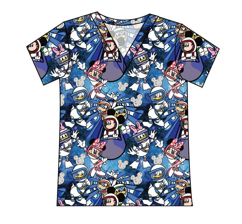 Space Mickey Ladies' Slouchy V-Neck Tee