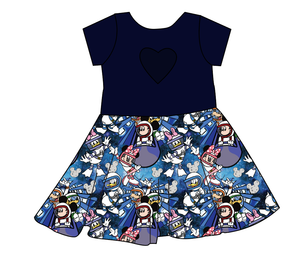 Space Mickey Molly Heart Back Twirly Dress