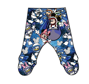 Space Mickey Newborn Footed Pants