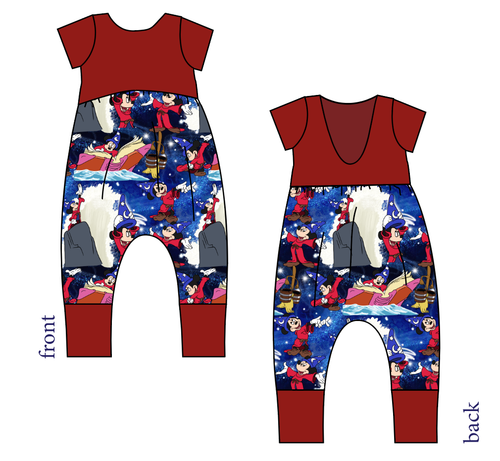 Sorcerers Apprentice Low Back Romper and Bubble Romper