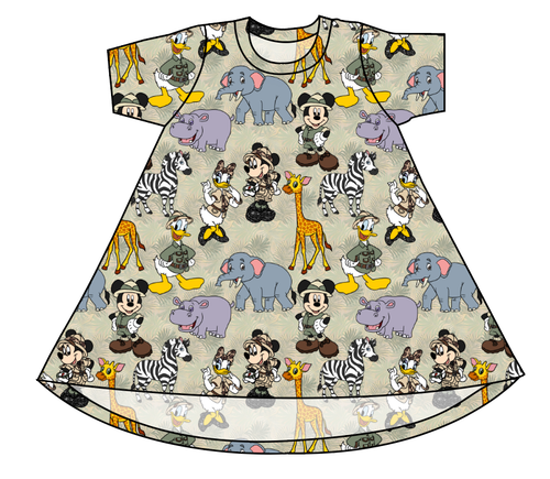 Safari Friends Basic T-Shirt Dress