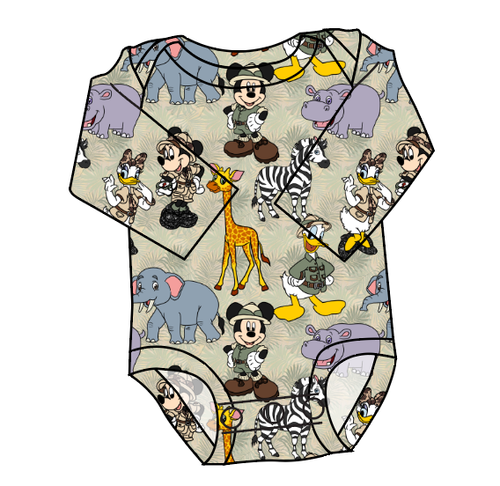 Safari Friends Lap Neck Bodysuit