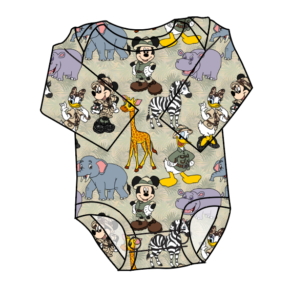 Safari Friends Lap Neck Bodysuit