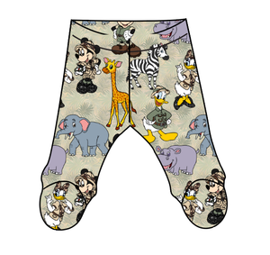 Safari Friends Newborn Footed Pants