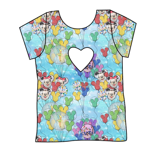 Mickey Balloons Cambria Heart Back Tee