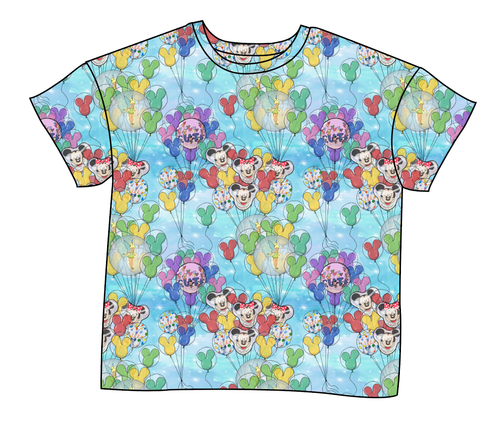 Mickey Balloons Ladies' Oversized Tee