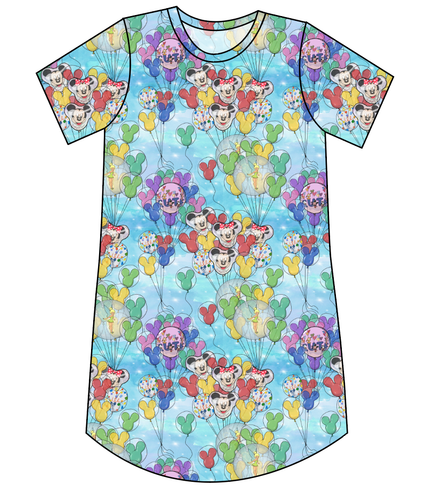 Mickey Balloons Ladies' T-Shirt Dress