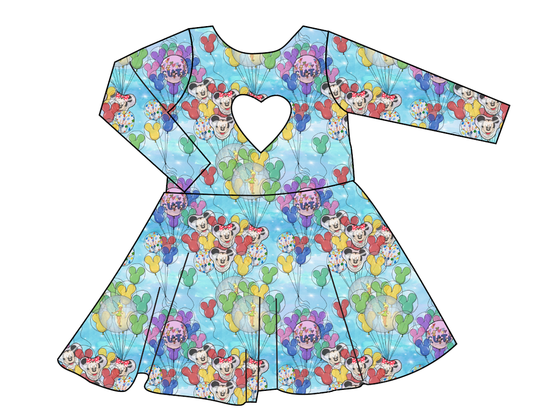 Mickey Balloons Molly Heart Back Twirly Dress