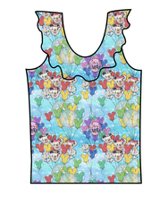 Load image into Gallery viewer, Mickey Balloons Swim Ruffle Neck Swim Top