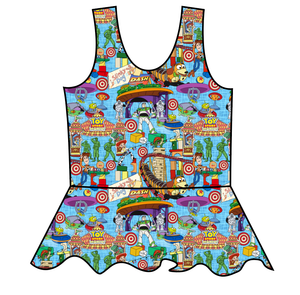 Land of Toys Swim Peplum Swim Top