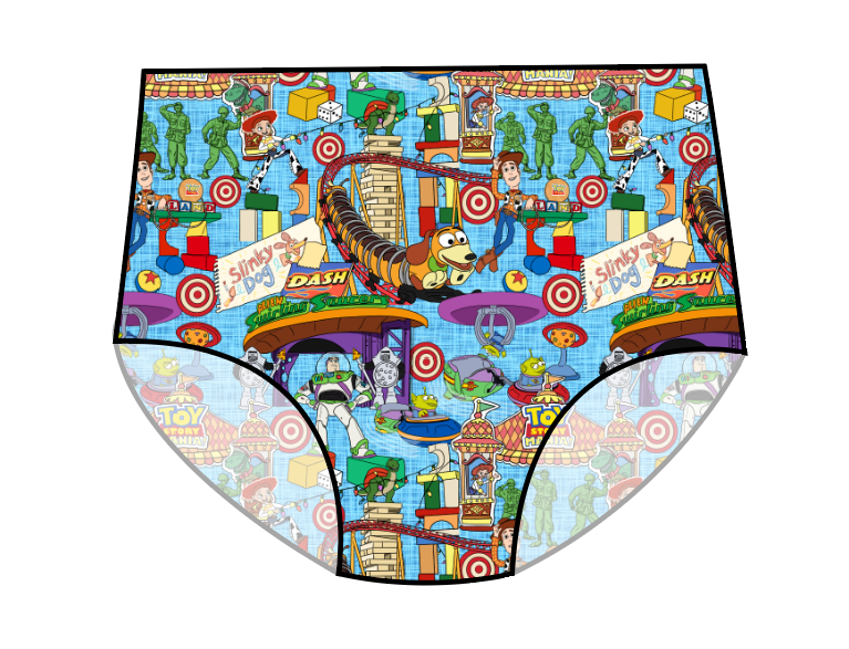 Land of Toys Swim High Waisted Swim Bottoms