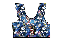 Load image into Gallery viewer, Space Mickey Swim Ruffle Neck Swim Top