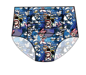 Space Mickey Swim Ladies High Waisted Ruched Bikini Bottoms