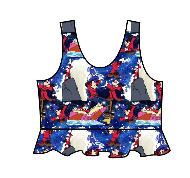 Sorcerers Apprentice Swim Peplum Swim Top