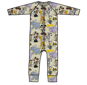 Safari Friends Swim One Piece Rashguard Suit