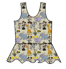 Load image into Gallery viewer, Safari Friends Swim Peplum Swim Top