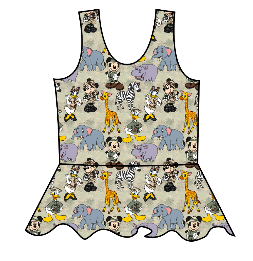 Safari Friends Swim Peplum Swim Top