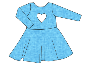 Sky Linen Molly Heart Back Twirly Dress