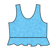 Load image into Gallery viewer, Sky Linen Swim Peplum Swim Top