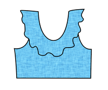 Load image into Gallery viewer, Sky Linen Swim Ruffle Neck Swim Top