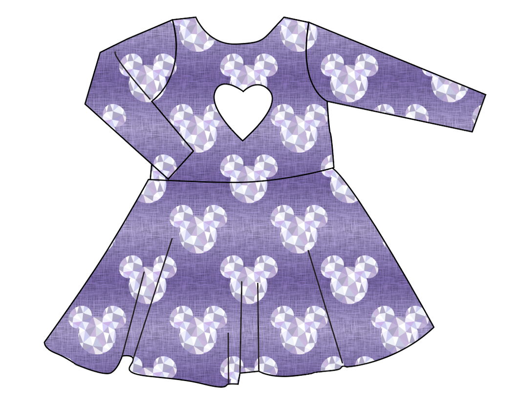 Epcot Ears Molly Heart Back Twirly Dress