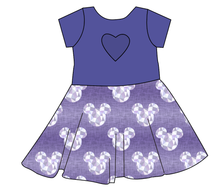 Load image into Gallery viewer, Epcot Ears Molly Heart Back Twirly Dress