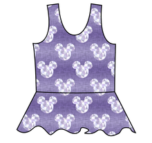 Load image into Gallery viewer, Epcot Ears Swim Peplum Swim Top