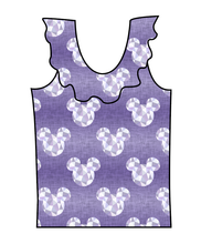 Load image into Gallery viewer, Epcot Ears Swim Ruffle Neck Swim Top