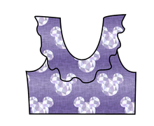 Load image into Gallery viewer, Epcot Ears Swim Ruffle Neck Swim Top