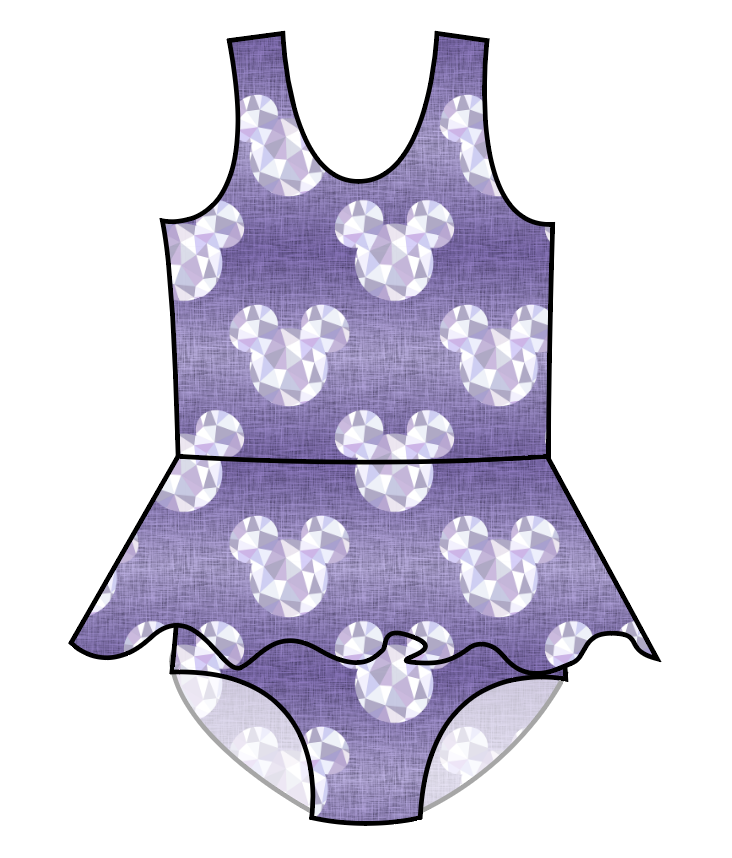 Epcot Ears Swim Skirted One Piece Swim Suit